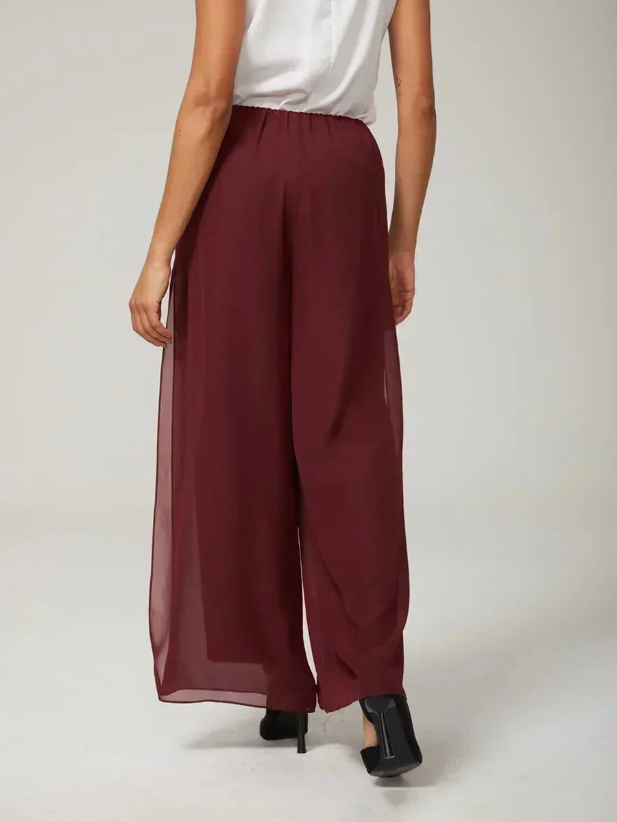 Marilivra - Rechte Broek met Chiffon Split