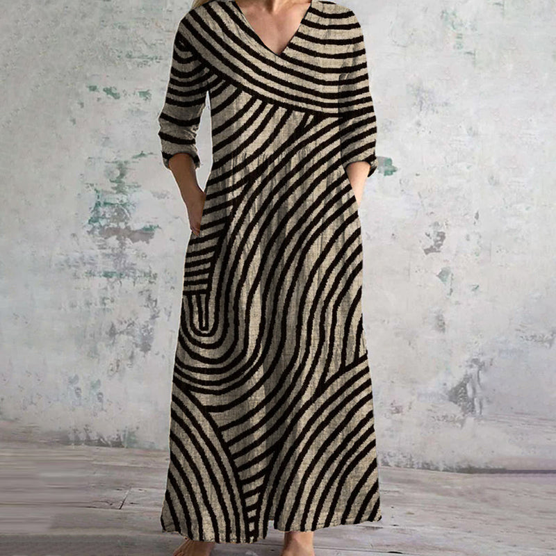 Arianna™ - Elegante en praktische gestreepte jurk