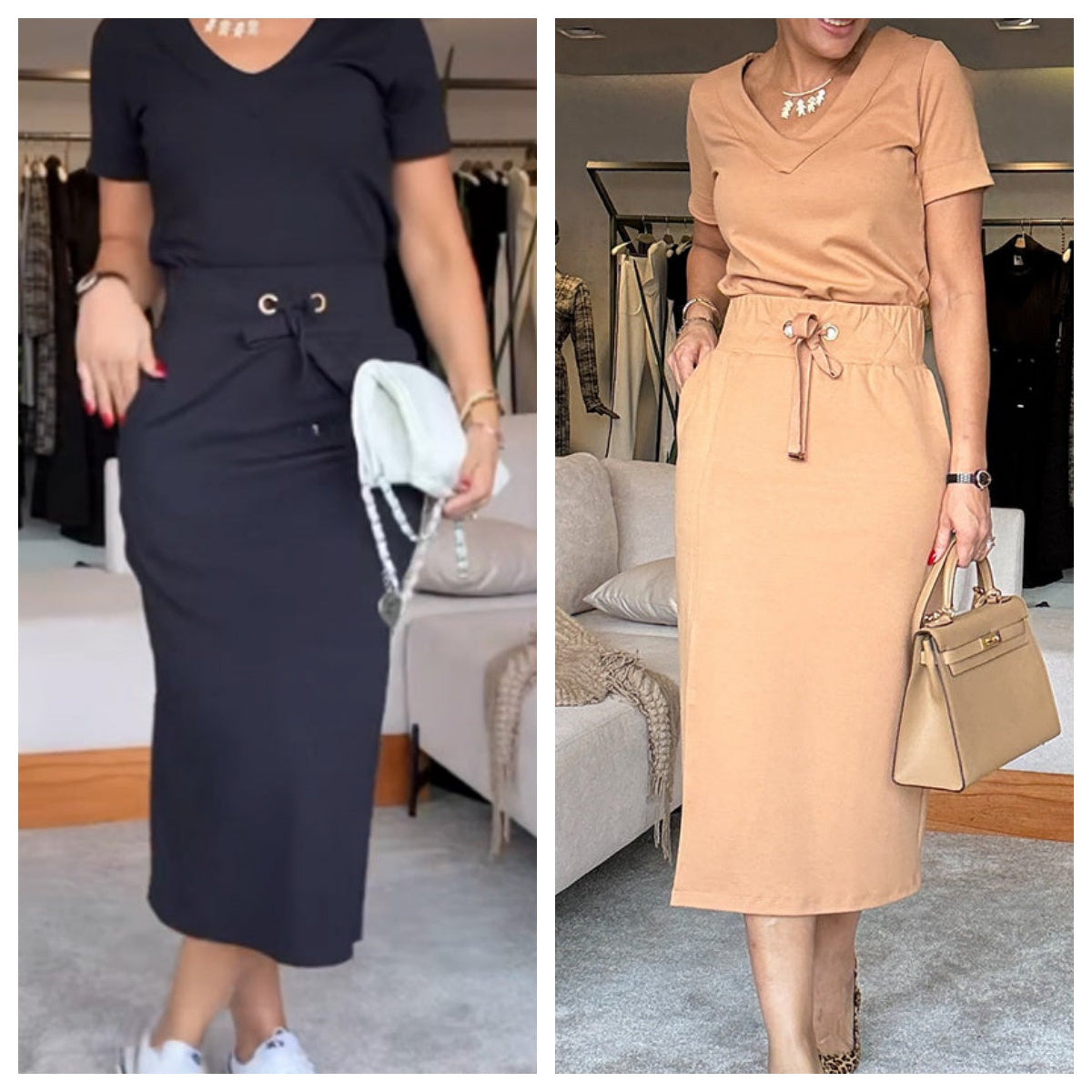Quelara™ - Top en rok met V-halslijn – Moderne elegantie en gegarandeerd comfort