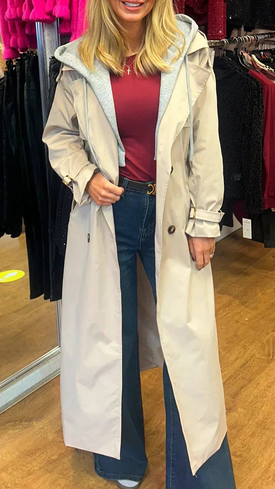 Paulien™ - Elegante Vintage Trenchcoat met Verstelbare Riem