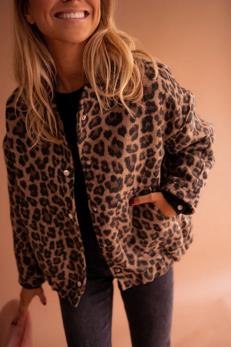 Suzanne™ - Luipaardprint Bomberjack voor vrouwen