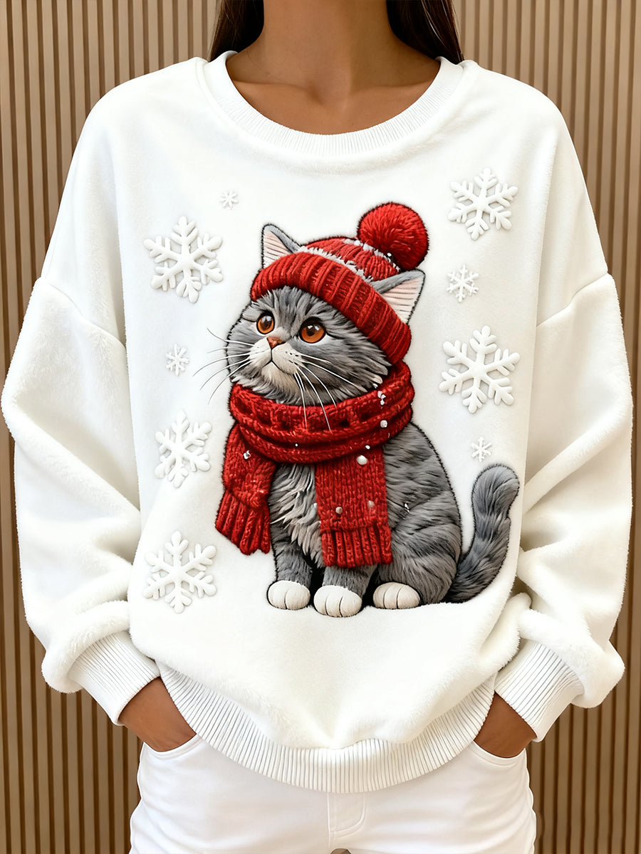 Lunaviera - Hoodie Flanel Kerst Kat