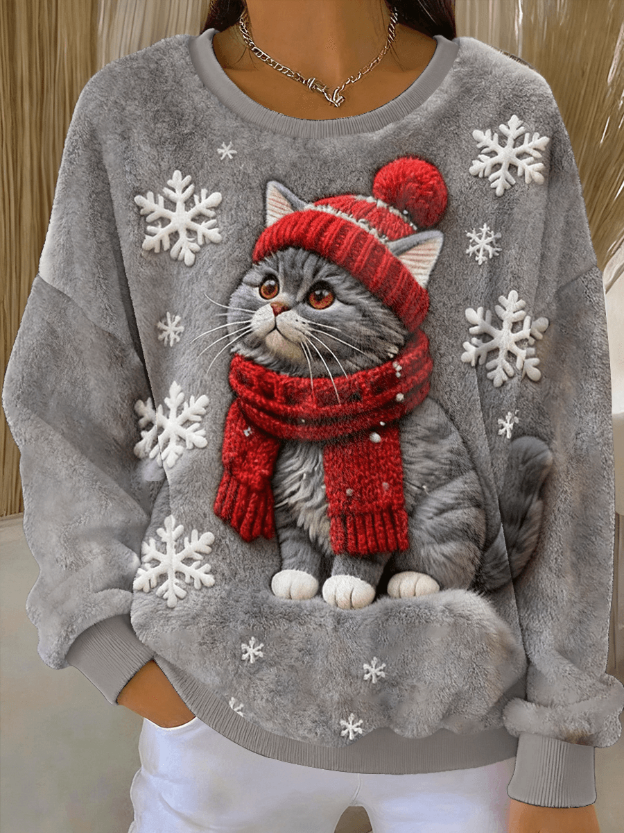 Lunaviera - Hoodie Flanel Kerst Kat
