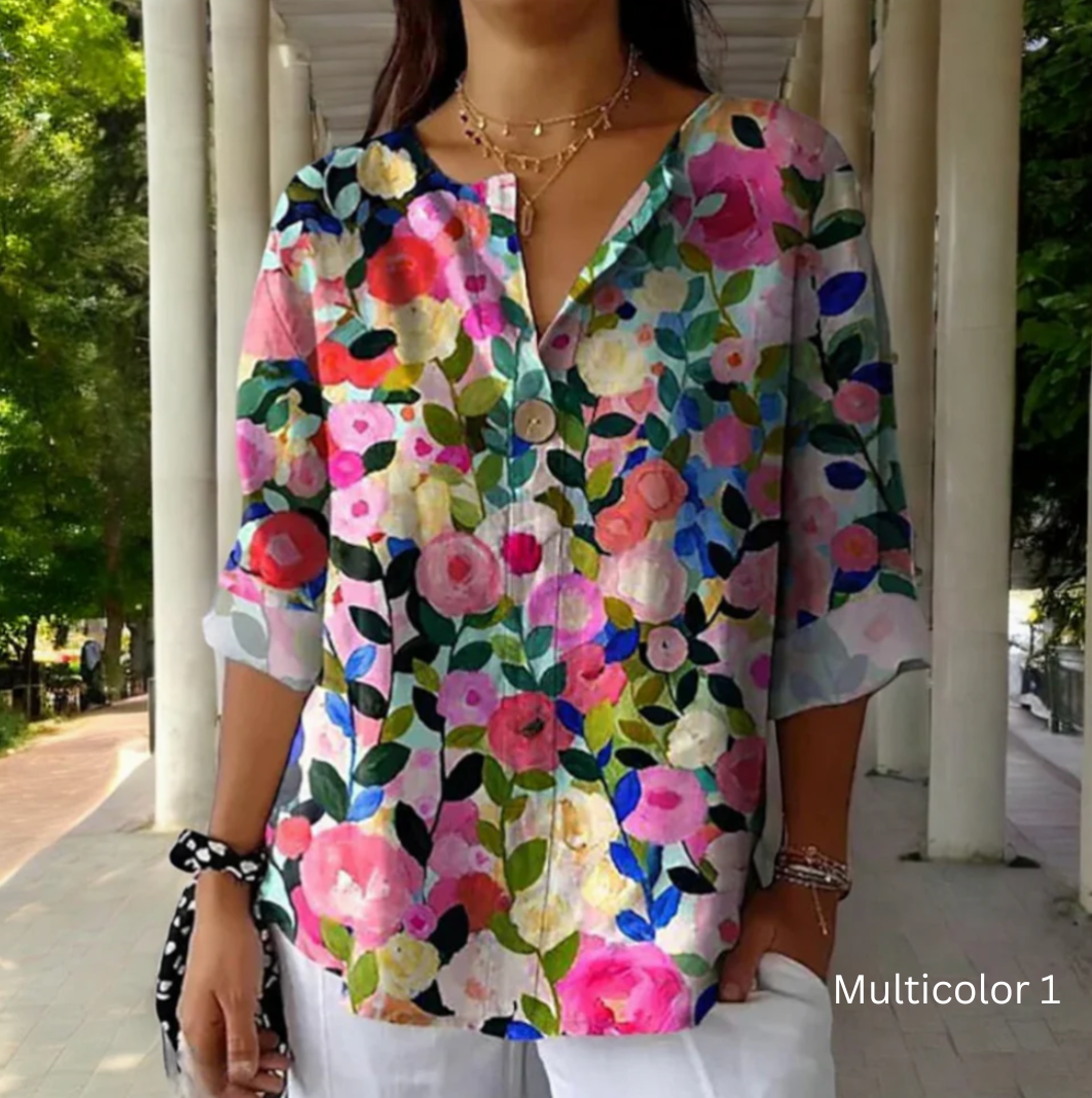 Lotte™  - Elegante kleurrijke blouse voor dames