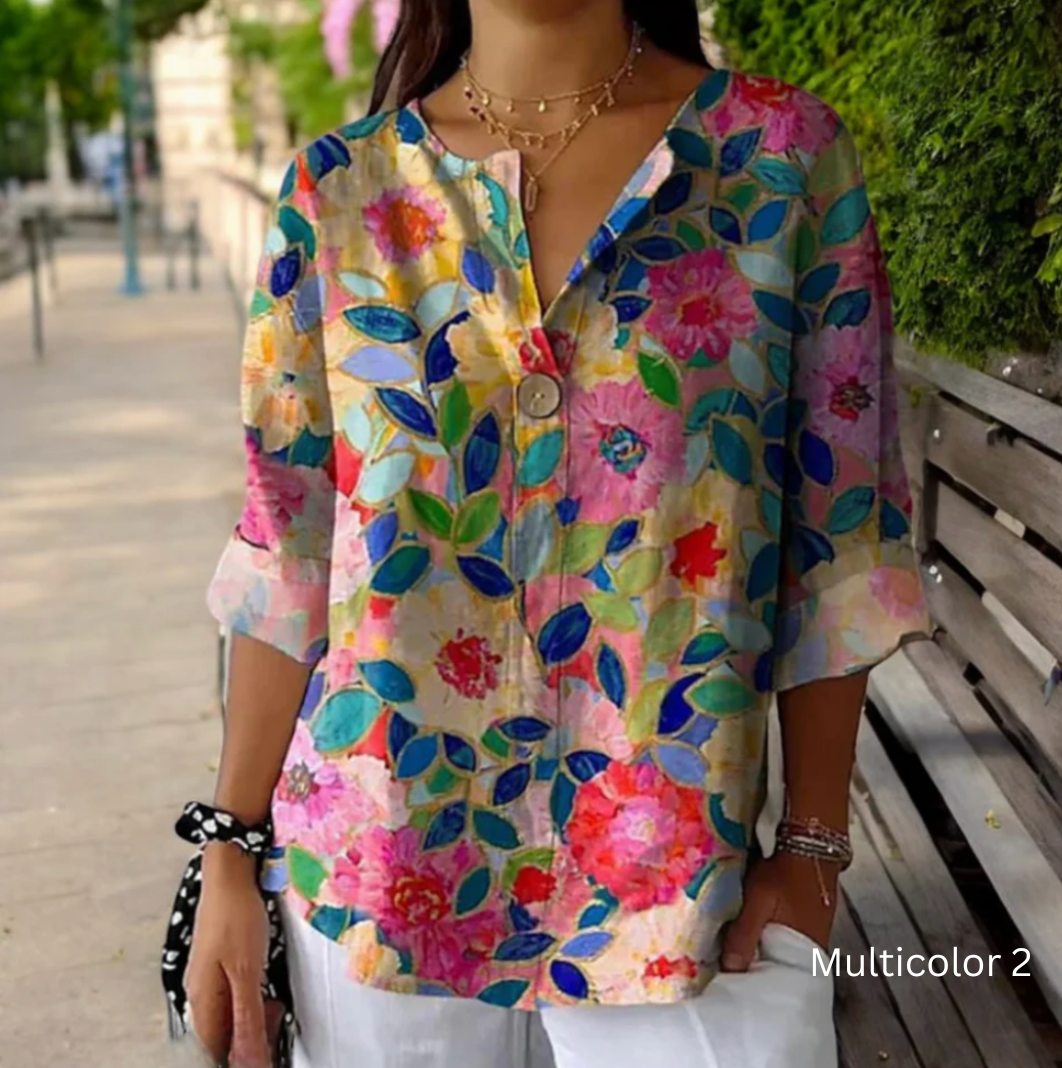 Lotte™  - Elegante kleurrijke blouse voor dames