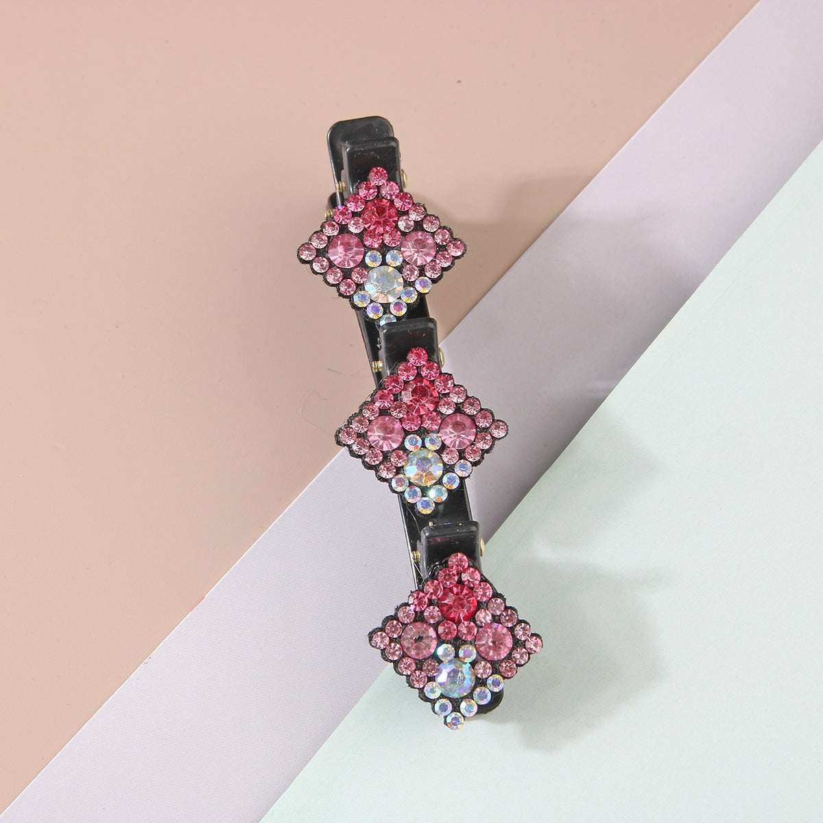 Kalinorae - Vierkante Kristal Haarspelden - Set van 4