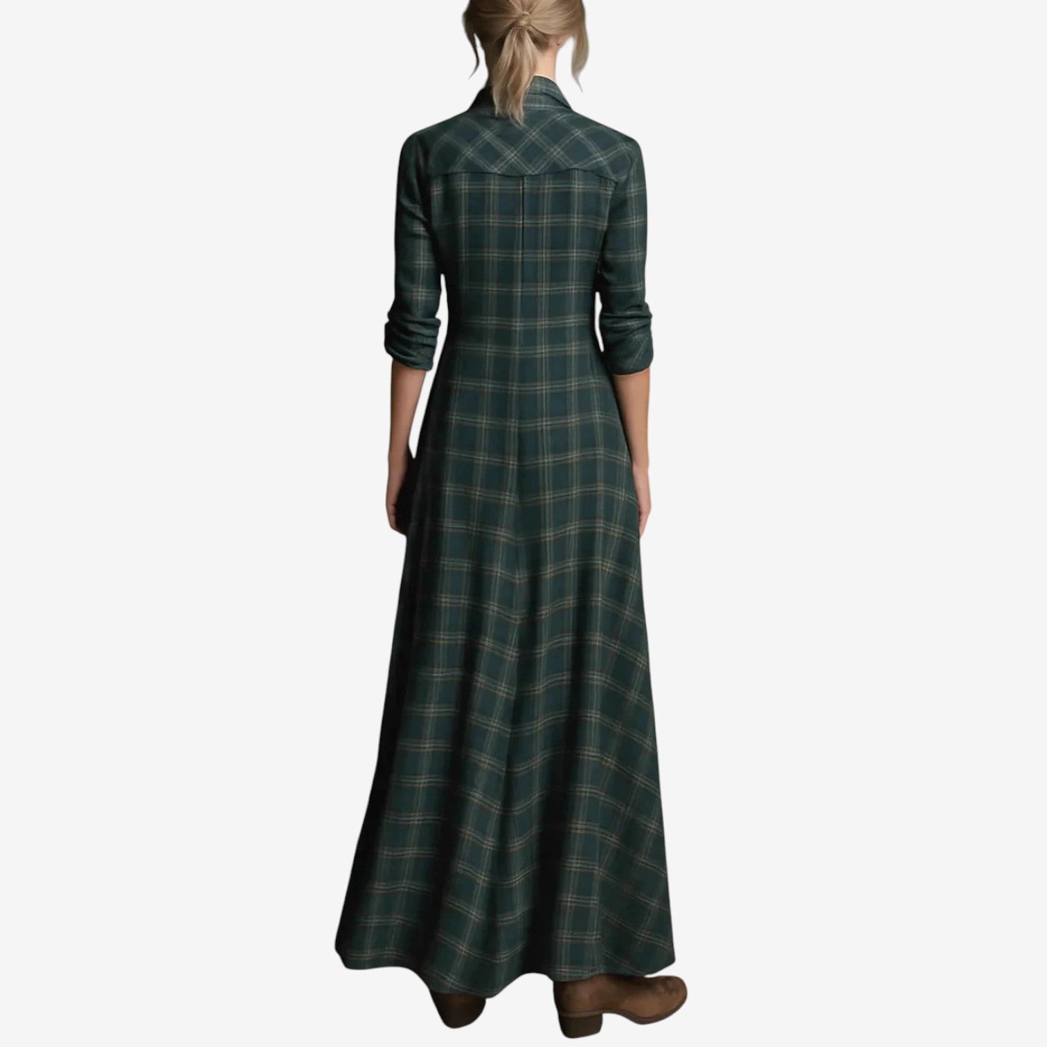 Dahlira - Lange Elegante Jurk met Knopsluiting