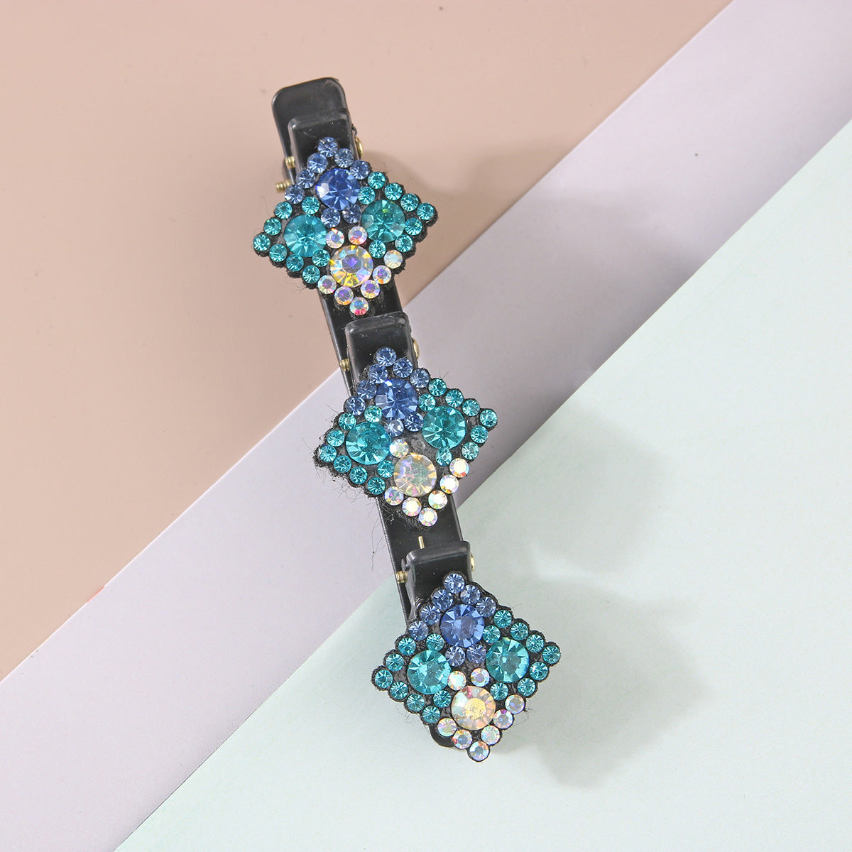 Kalinorae - Vierkante Kristal Haarspelden - Set van 4