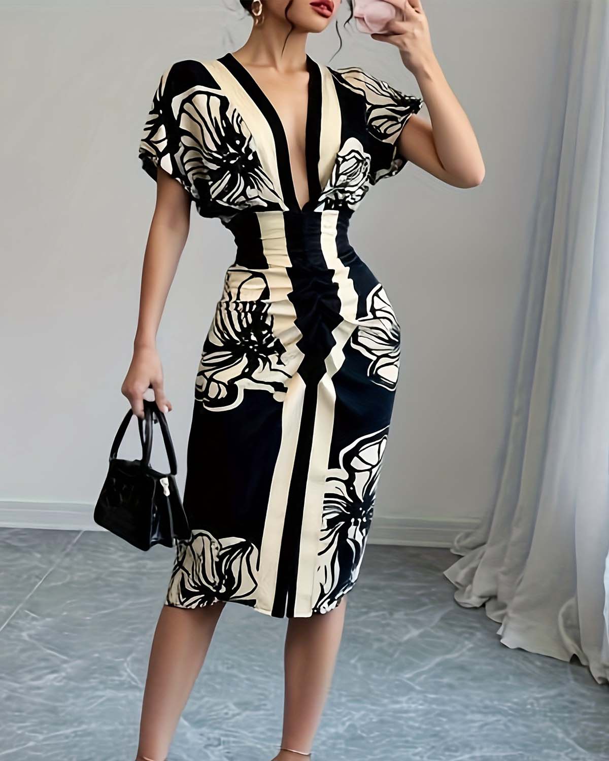 Jorelia™ - Chic geplooide jurk - Verfijning en tijdloze elegantie