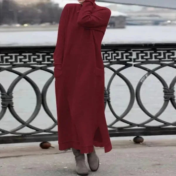 Delphine™ - Casual en warme lange fluwelen jurk