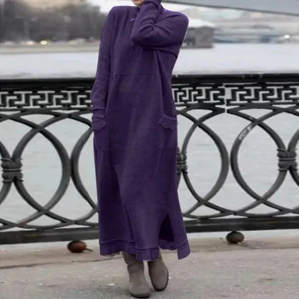 Delphine™ - Casual en warme lange fluwelen jurk