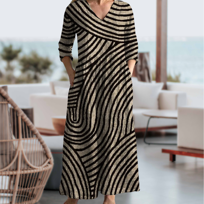 Arianna™ - Elegante en praktische gestreepte jurk