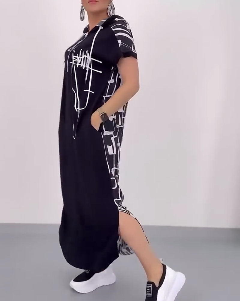Ilana™ - Maxi Contrast Rits Jurk