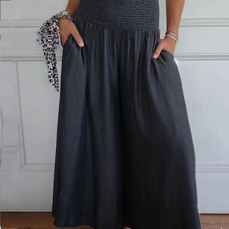 Pravina™ - Damesjeans met hoge taille en wijde pijpen