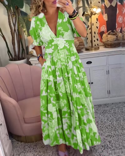 Isabeau™ - Comfortabele lange jurk met V-hals