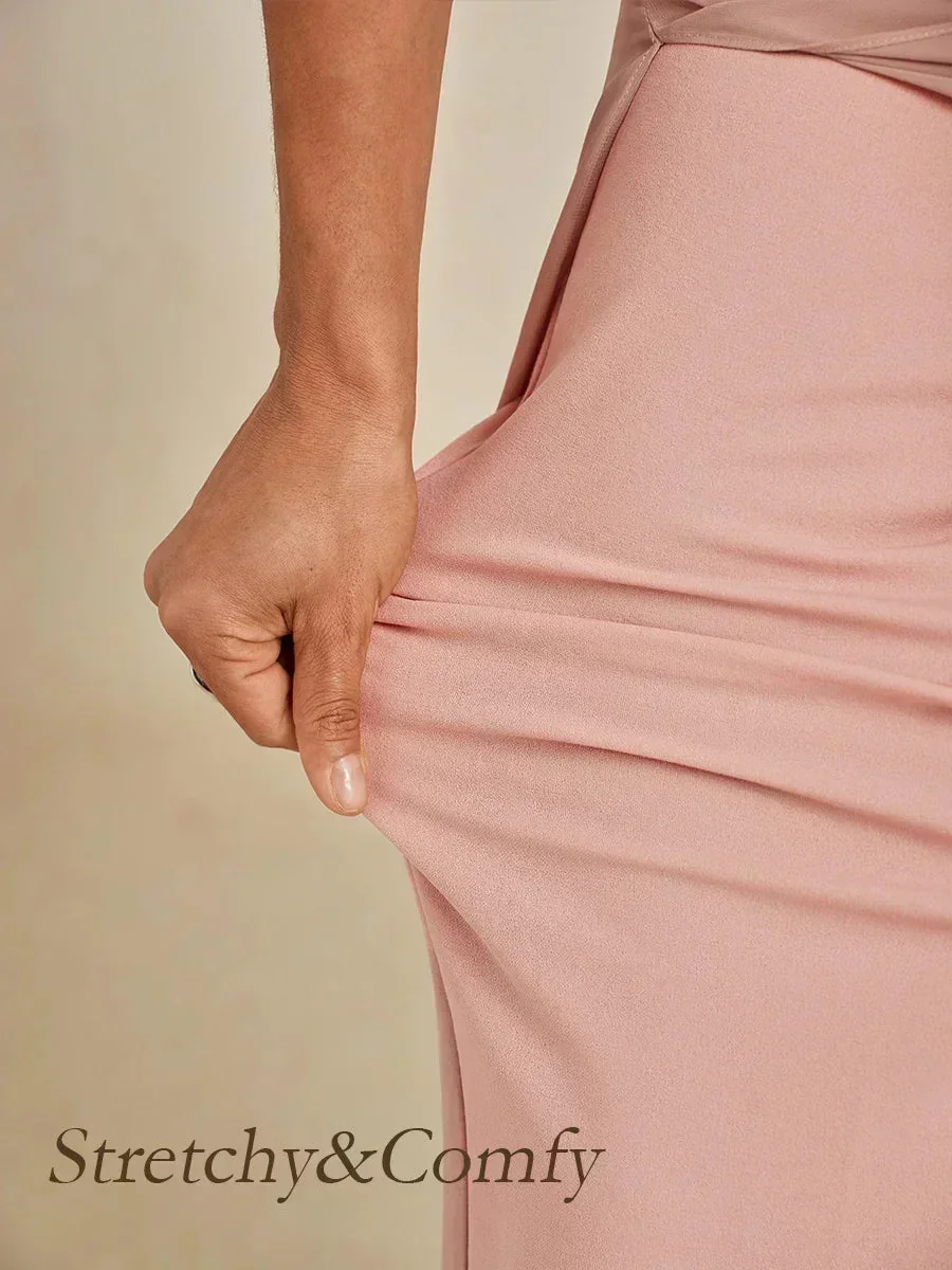 Marilivra - Rechte Broek met Chiffon Split