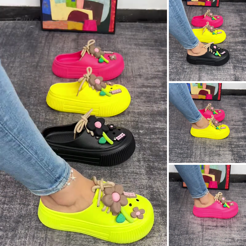 Auralie™ - Ademende pantoffels met bloemendecoratie