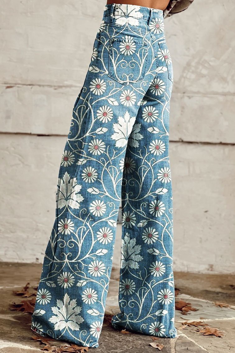 Severine™ - 3D Retro Broek Met Wijde Pijpen