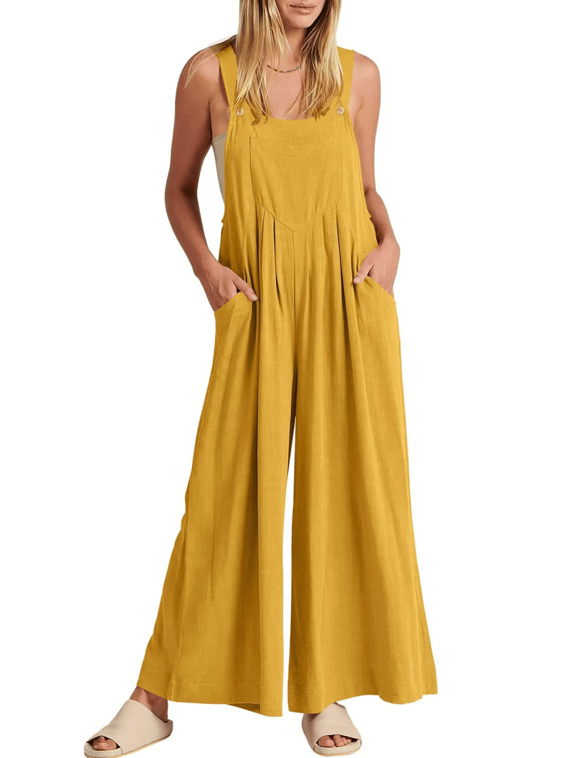 Giulena™ - Mouwloze jumpsuit met wijde pijpen