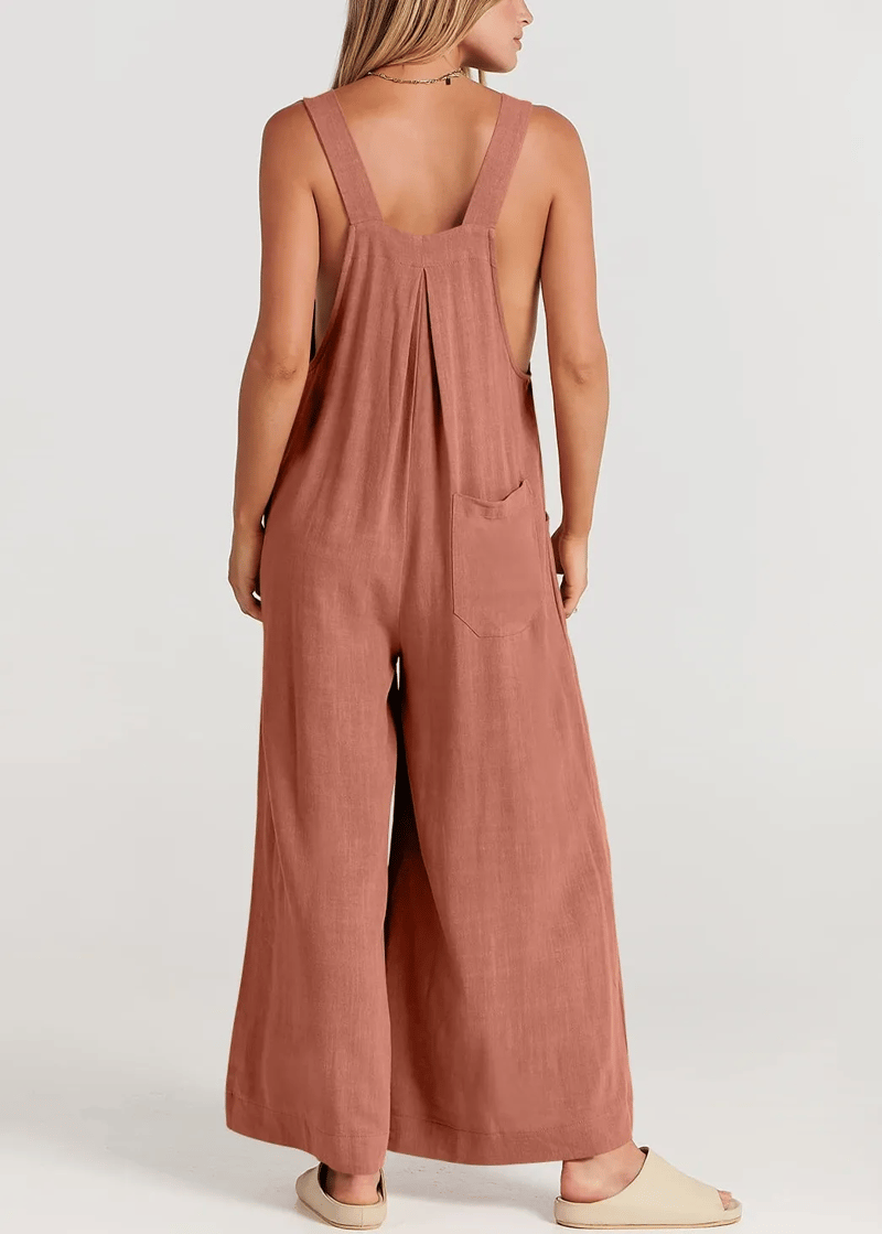 Giulena™ - Mouwloze jumpsuit met wijde pijpen