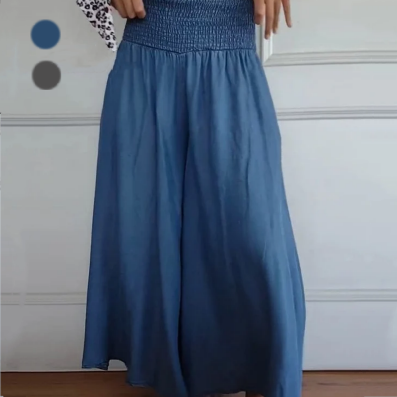 Pravina™ - Damesjeans met hoge taille en wijde pijpen