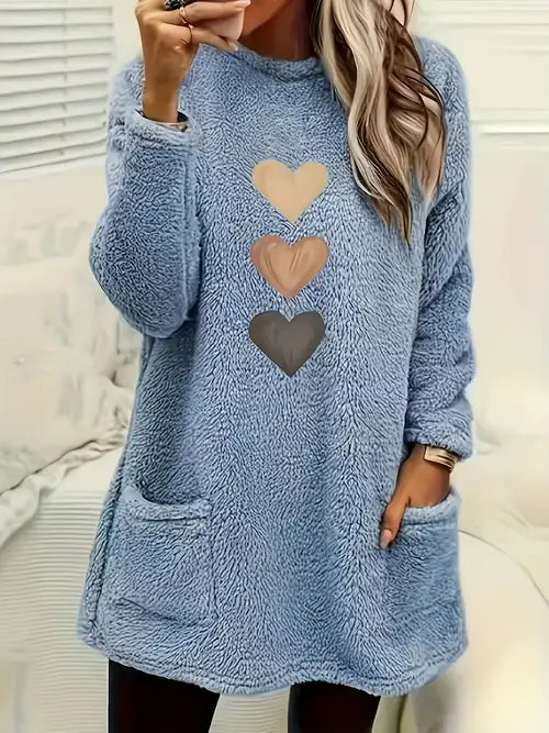 Patrice™ - Sweater dress met hartjes
