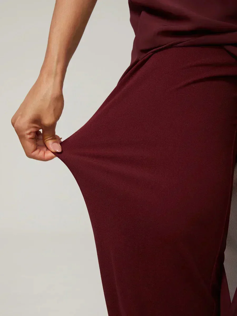 Marilivra - Rechte Broek met Chiffon Split