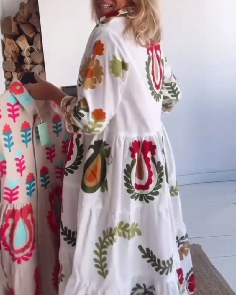 Gracina™ - Grafische jurk met bloemenprint