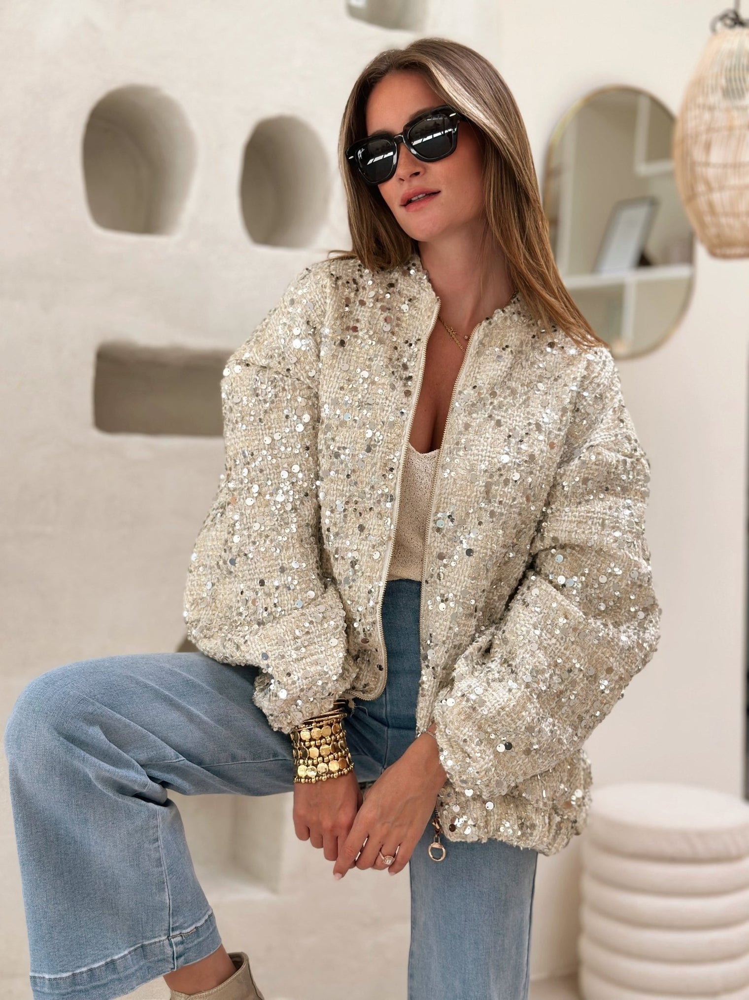 Fanny™ - Pailetten bomber jack