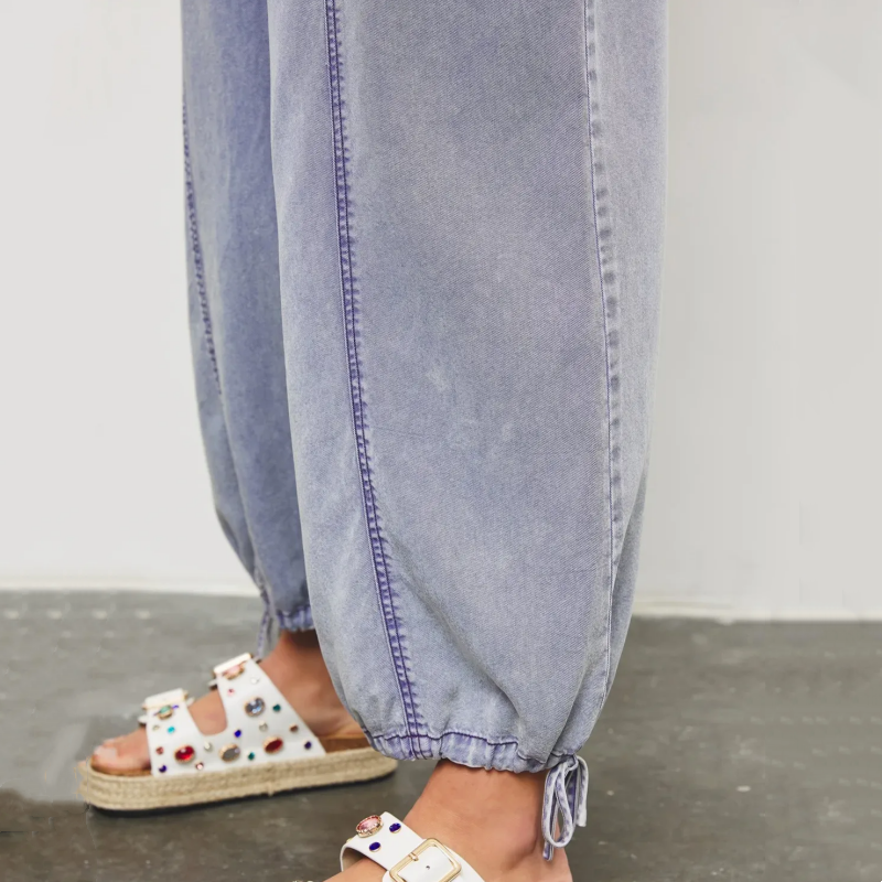 Anja™ - Denim Deep V-Hals Jumpsuit voor Vrouwen