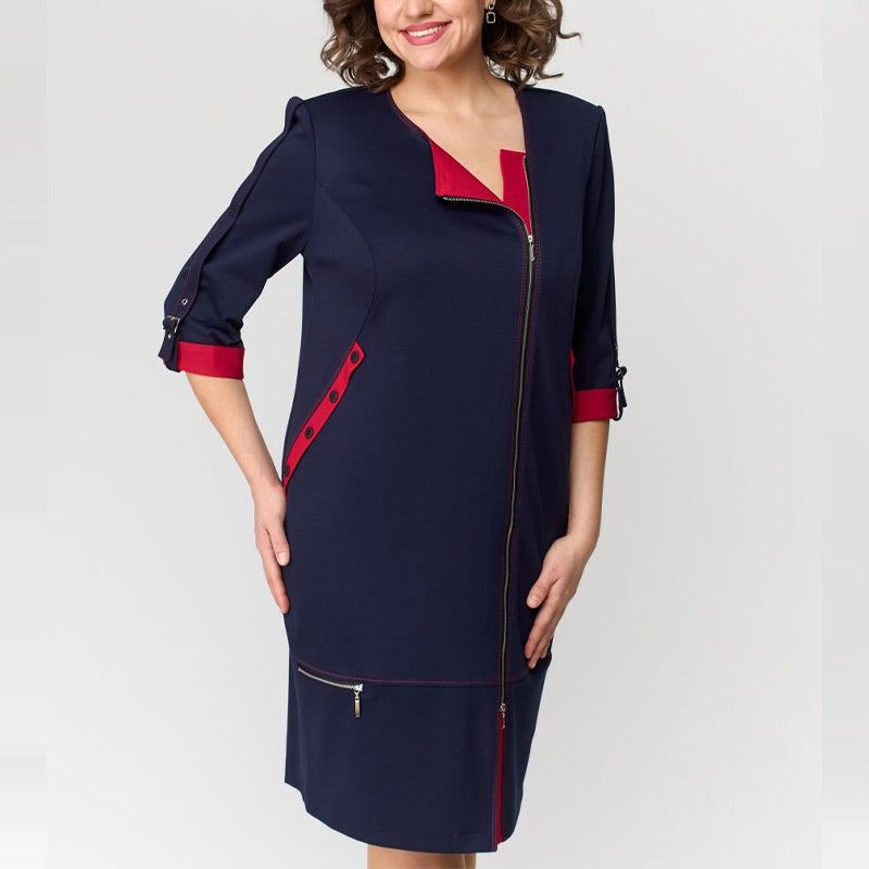 Hermine™ - Elegante Vrouwelijke Jurk met Zijrits