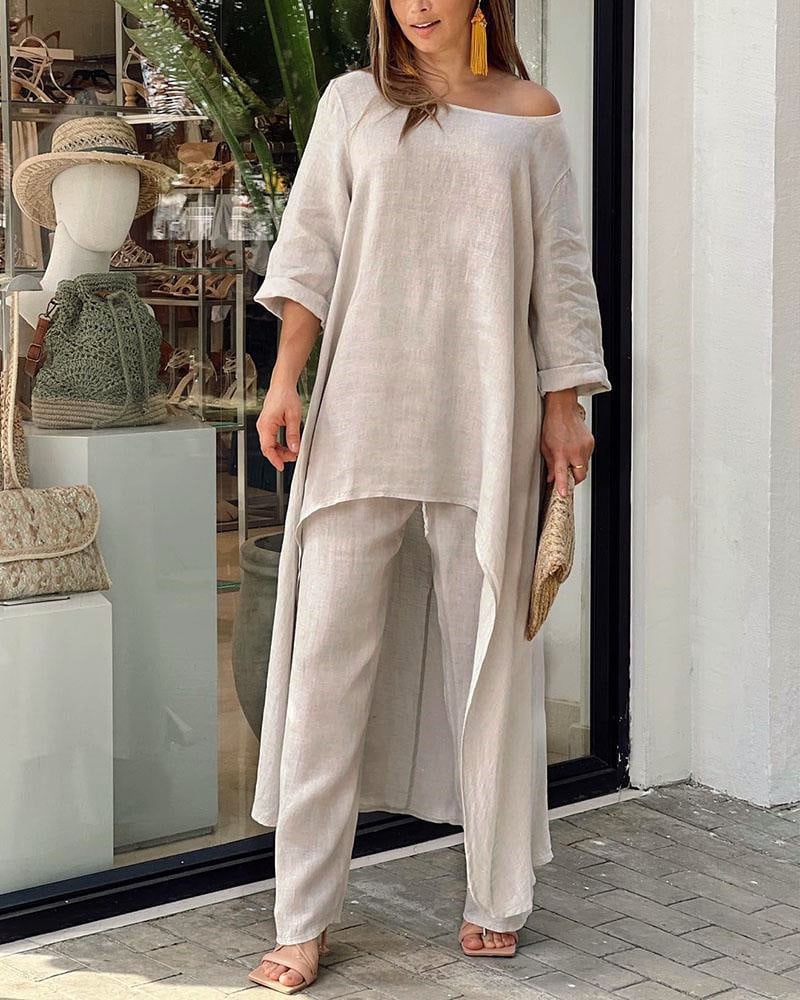 Clarisse™ - Casual linnen set voor dames