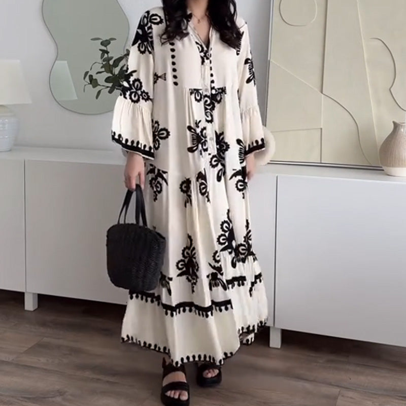 Katell™ - Dames Midi Dress met Ruches