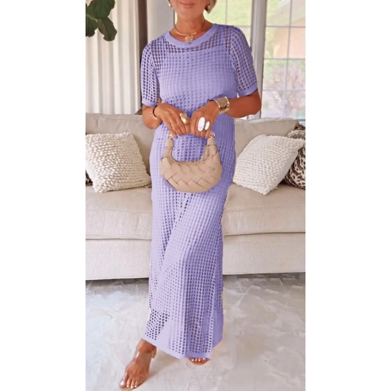 Lysette™ - Dames casual holle maxi-jurk tweedelige set.