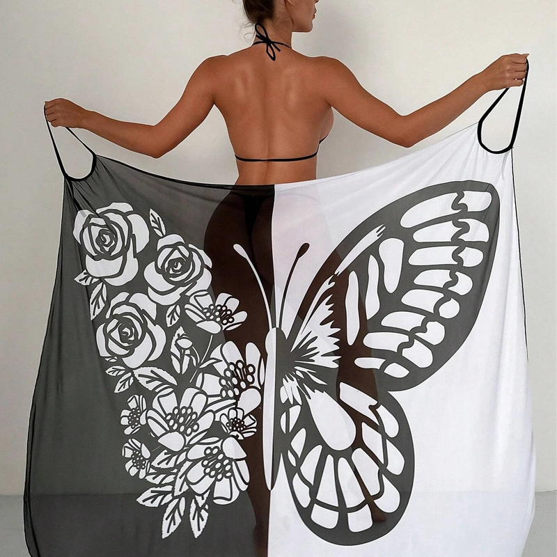 Kassara™ - Dames Badpak Cover-up met Vlinderpatroon