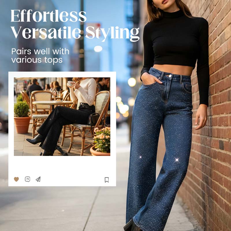 Lunessavelle - Elegante Jeans Voor Vrouwen Met Strass